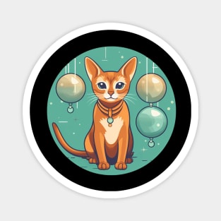 Abyssinian Cat Xmas Ornament, Love Cats Magnet